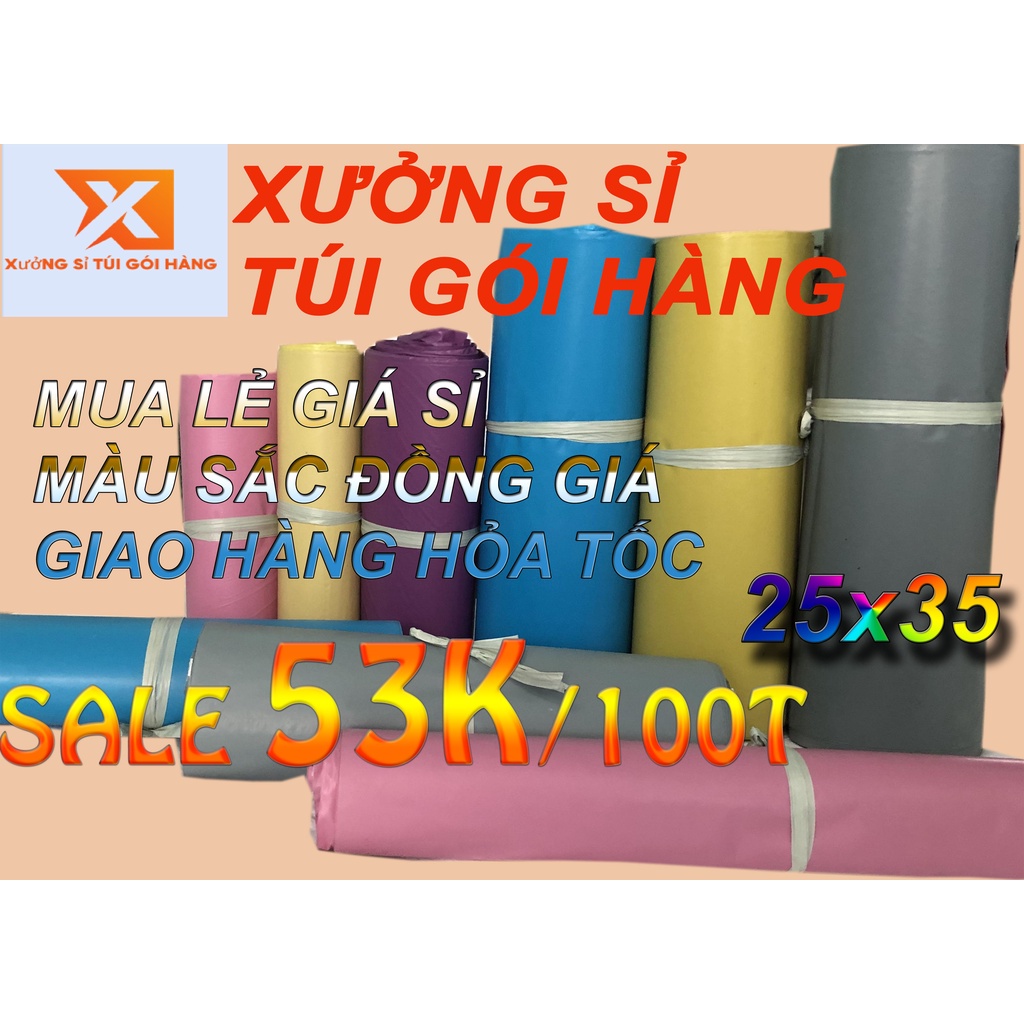 Túi niêm phong , Túi gói hàng niêm phong ,  size 25x35 cuộn 100 cái