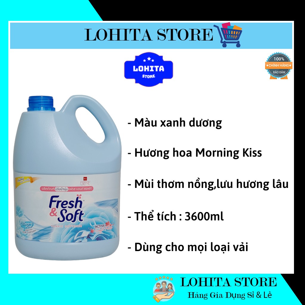  Nước xả vải thái lan thơm lâu Fresh & Soft Can 3600ml