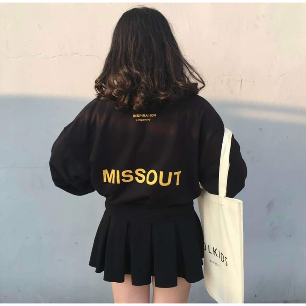 ÁO SWEATER MISSOUT UNISEX (ĐEN, TRẮNG)