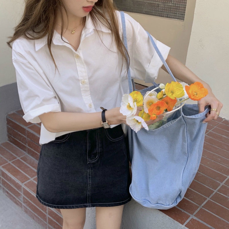 Áo Sơ Mi Tay Ngắn Phong Cách Retro Pháp Thời Trang Mùa Hè Hàng Mới Dành Cho Bạn Nữ