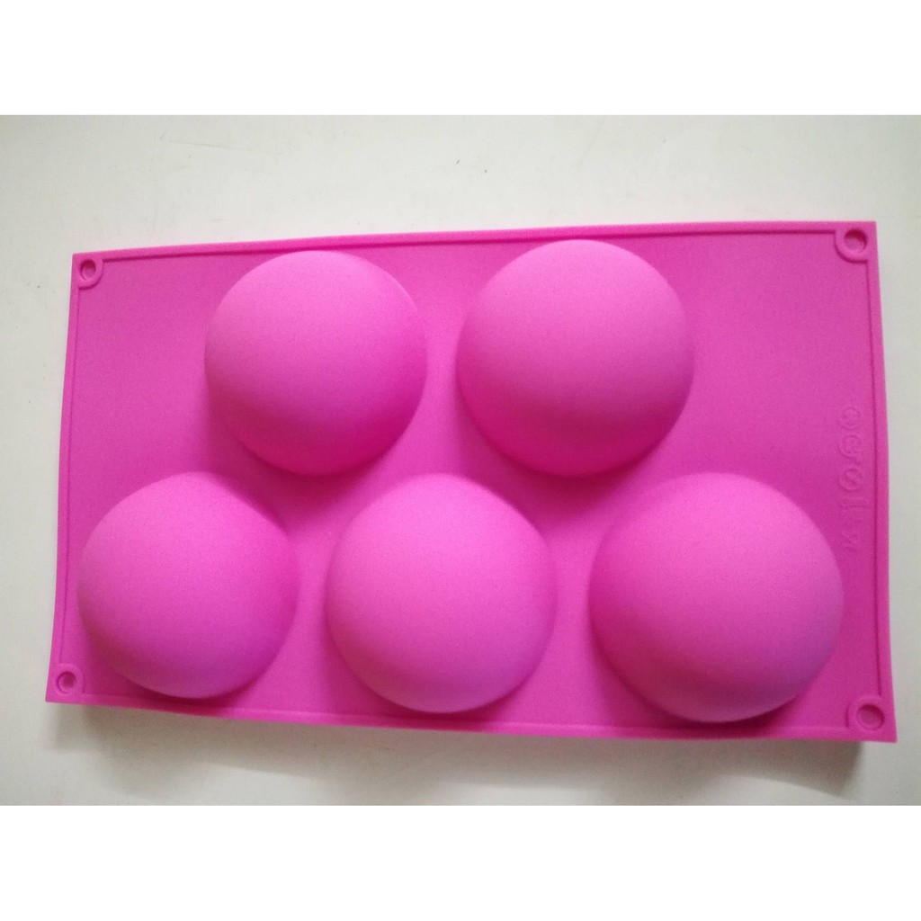 khuôn silicon bán cầu 5 lỗ