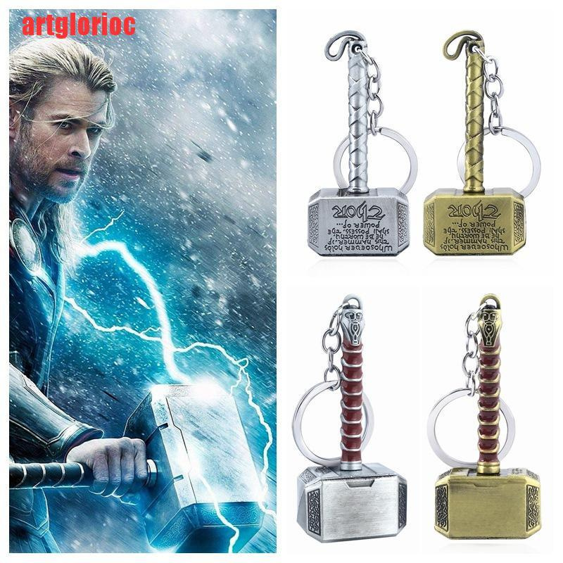 {artglorioc}2021 New Thor Hammer Metal Keychain Men Women Car Keyring Movie Fans Accessories VGH