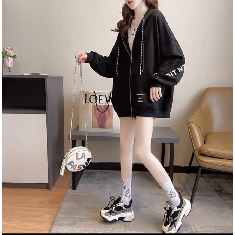 áo khoác hoodie nữ in 2 tay