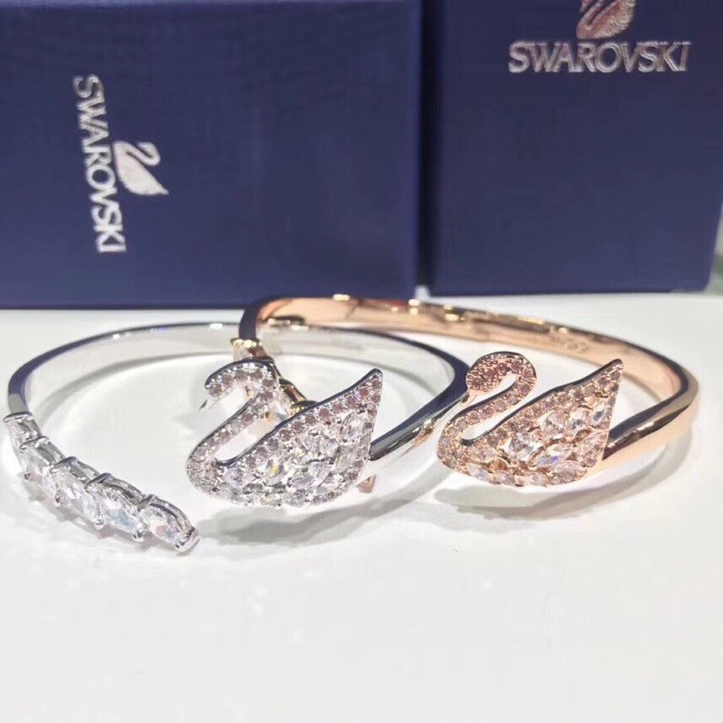 Vòng Tay Bạch Kim Mạ Bạc S925 Hình Thiên Nga Đính Đá Thời Trang 20235231330