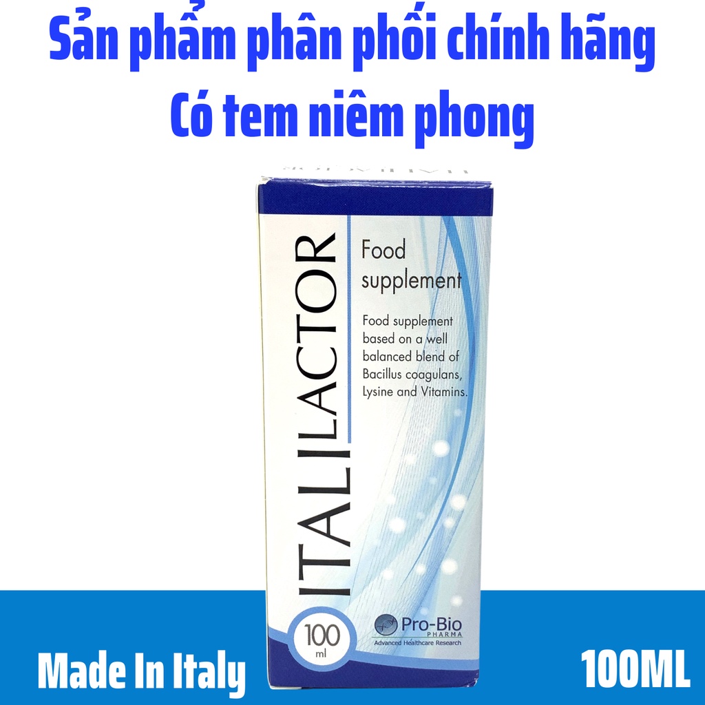 Italilactor/ Itali Lactor - Hộp 100ml - Men bổ sung vi khuẩn probiotic có ích, cân bằng hệ vi sinh đường ruột cho trẻ