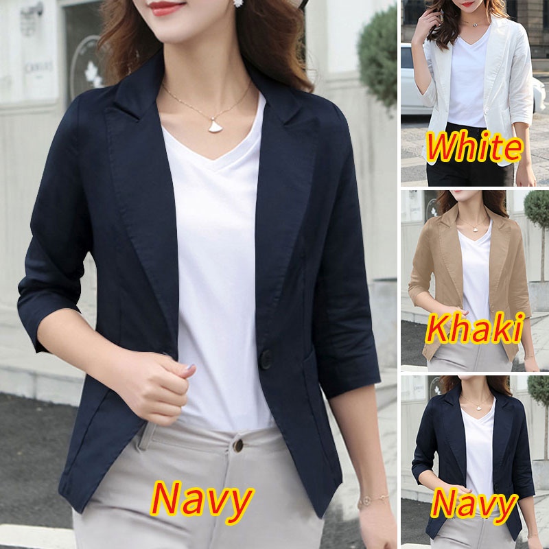 Áo khoác blazer ZANZEA mỏng tay lỡ thời trang cho nữ