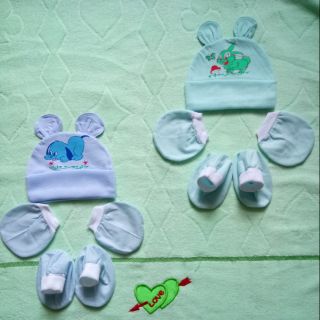 Set nón bao tay chân bé sơ sinh