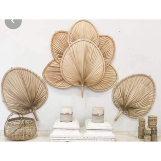 Combo 8 quạt lá cọ trang trí decor như hình
