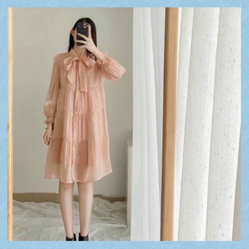 Váy Xoè Tầng Babydoll Bánh Bèo Hồng