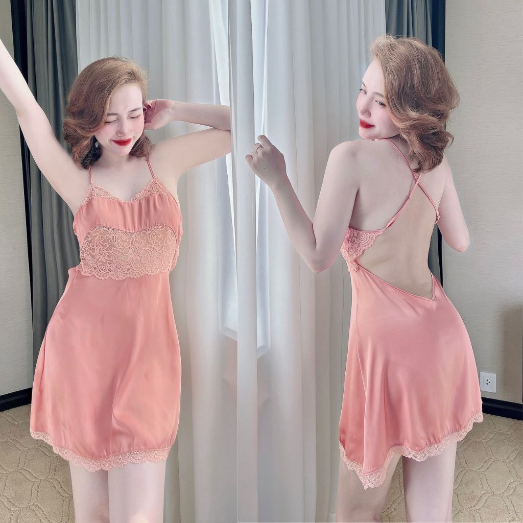 Váy ngủ sexy MIKY, Đầm ngủ sexy lụa Latin Chất Siêu Mát Dáng Siêu Xinh &lt; 60kg