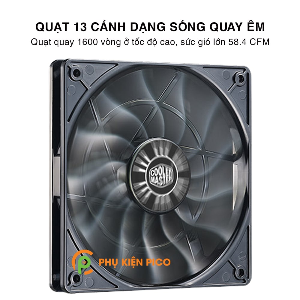 Quạt tản nhiệt case Cooler Master XtraFlo 120 Slim 12015 1600 RPM 58.4 CFM - Fan Case 12cm ( Phụ kiện Pico )