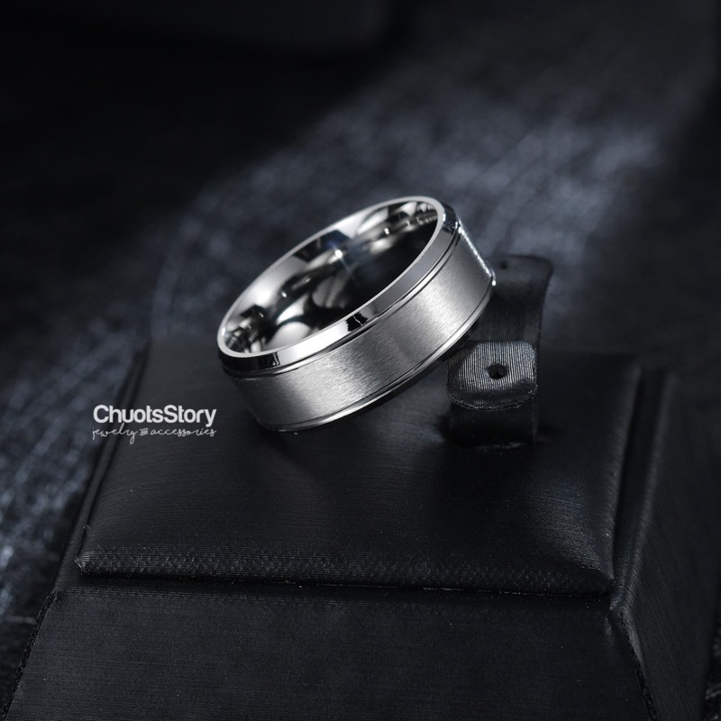 Nhẫn titan thời trang không gỉ nhám xước, nhẫn nam nữ unisex cá tính - NSU0010 - ChuotsStory