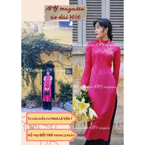 Áo dài gấm Hà Hường-ảnh thật