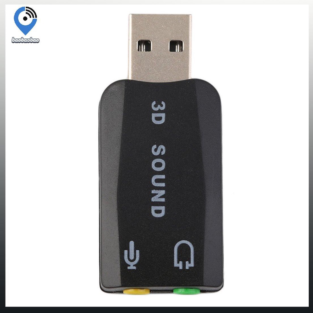 Đầu Chuyển Đổi Thẻ Âm Thanh Usb 2.0 Sang Mic 3d Cho Pc Laptop 5.1