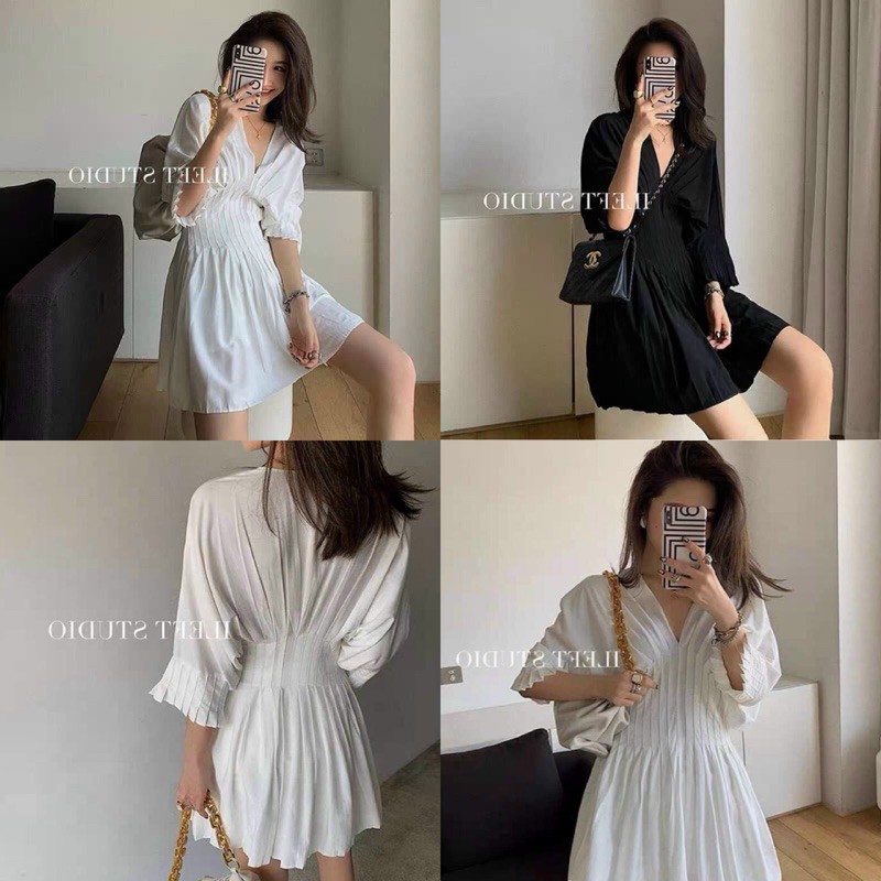 ĐẦM XINH KIO DRESS form chuẩn tay lỡ thiết kế cho các nàng dự tiệc phần xếp li tinh tế | BigBuy360 - bigbuy360.vn