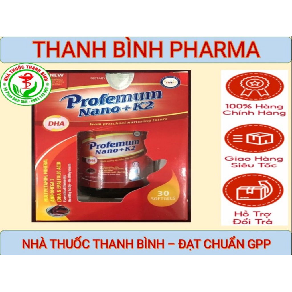 PROFEMUM NANO K2 - BỔ SUNG DHA EPA CÁC VITAMIN VÀ KHOÁNG CHẤT CẦN THIẾT CHO PHỤ NỮ CÓ THAI VÀ CHO CON BÚ-TPCN