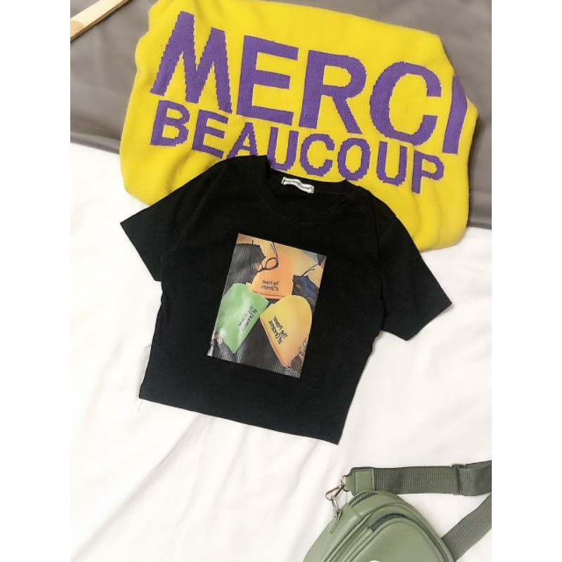 Áo Croptop in hình  nón