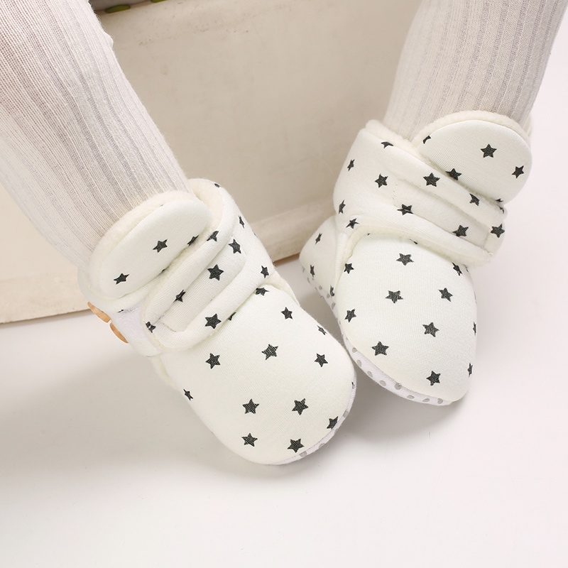 Giày Bốt Cotton Mềm Mại Thoải Mái Chống Trượt Giữ Ấm Cho Bé Trai Gái Sơ Sinh
