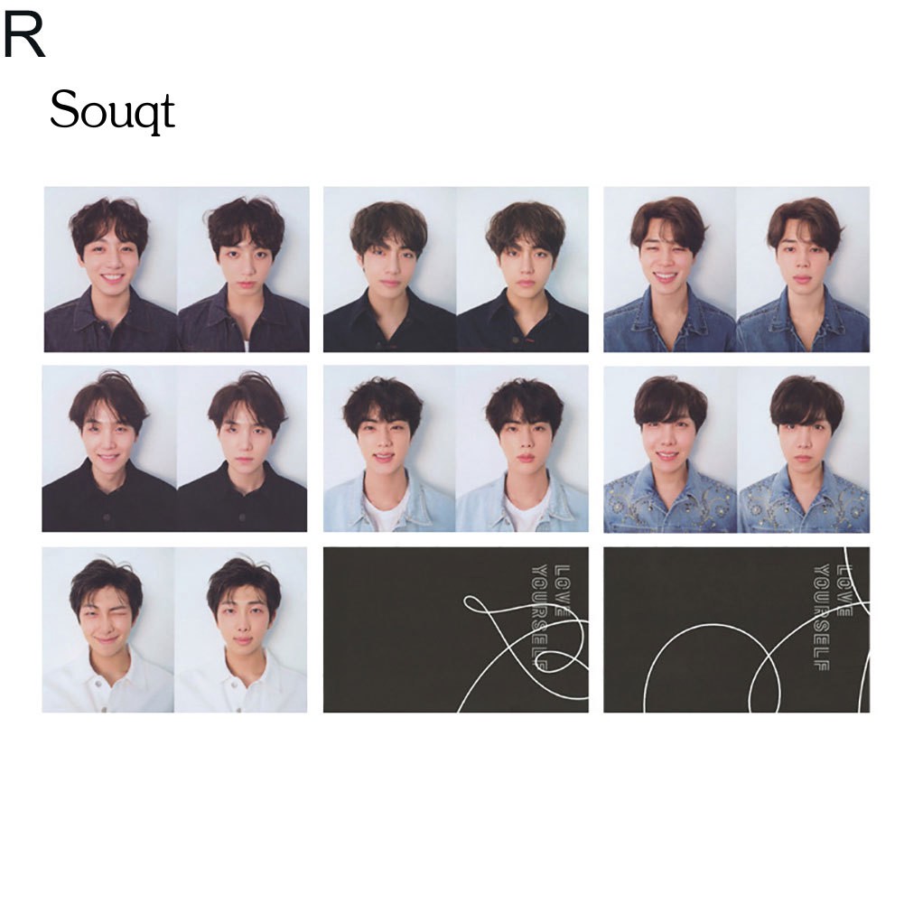 SQ 7Pcs Kpop BTS Members LOVE YOURSELF Paper Album Photo Cards Postcards Decor Gift