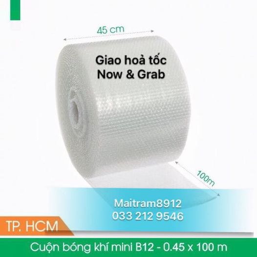 (Grab/Now ở HCM) Cuộn Bóng Khí 20 cm/28 cm/35 cm/40 cm/45 cm/50 cm/60 cm/70 cm/80 cm/1 met x100m - Xốp Hơi Nổ Gói Hàng