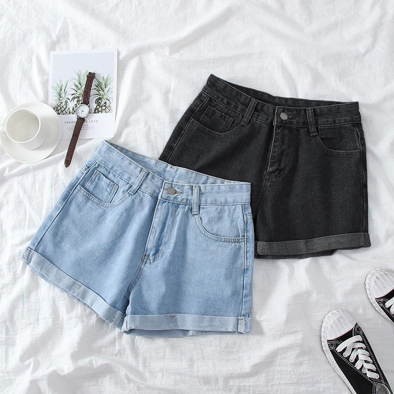 Quần Short Jean Nữ Lưng Cao Ống Rộng Dễ Phối Đồ