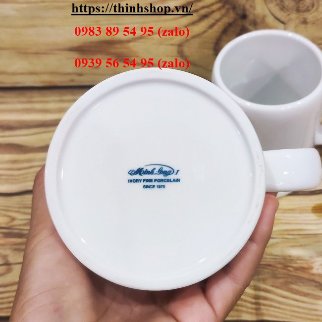 Ly sứ trắng Minh Long 0.5L - ly sứ Minh Long 500ml