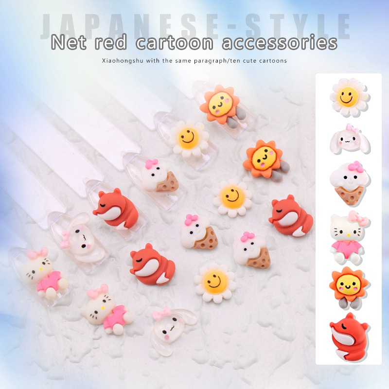 Bộ Phụ Kiện Trang Trí Móng Tay 3D DIY Hoạt Hình Đáng Yêu