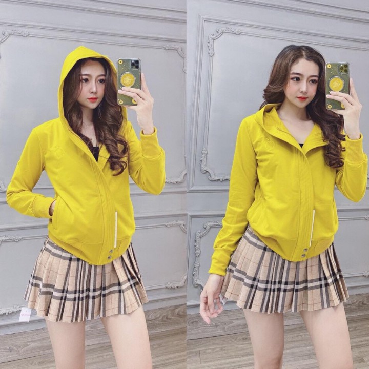 Áo Khoác Thun Cotton Nữ Cao Cấp Form Dài Nẹp Khóa Kéo Thời Trang mẫu Mới 2020_Hàng Có sẵn | BigBuy360 - bigbuy360.vn