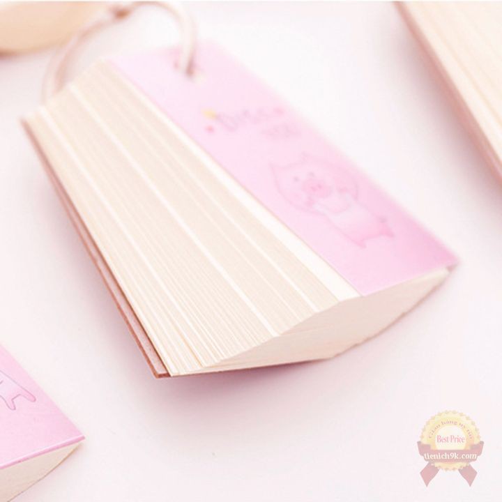Flashcard 100 tờ học ngoại ngữ heo hồng kèm khoen | Thẻ học tiếng Anh Nhật Thái Hàn