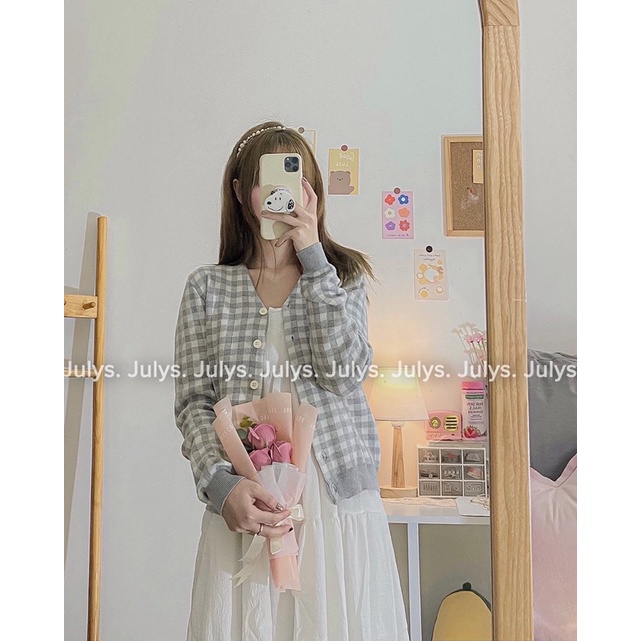 Áo len dáng lửng kẻ ô (ảnh thật shop chụp kèm video cận chất)