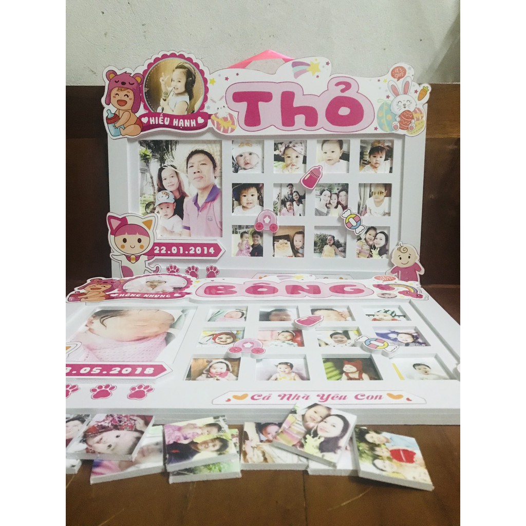 Khung ảnh 12 tháng cho bé gái