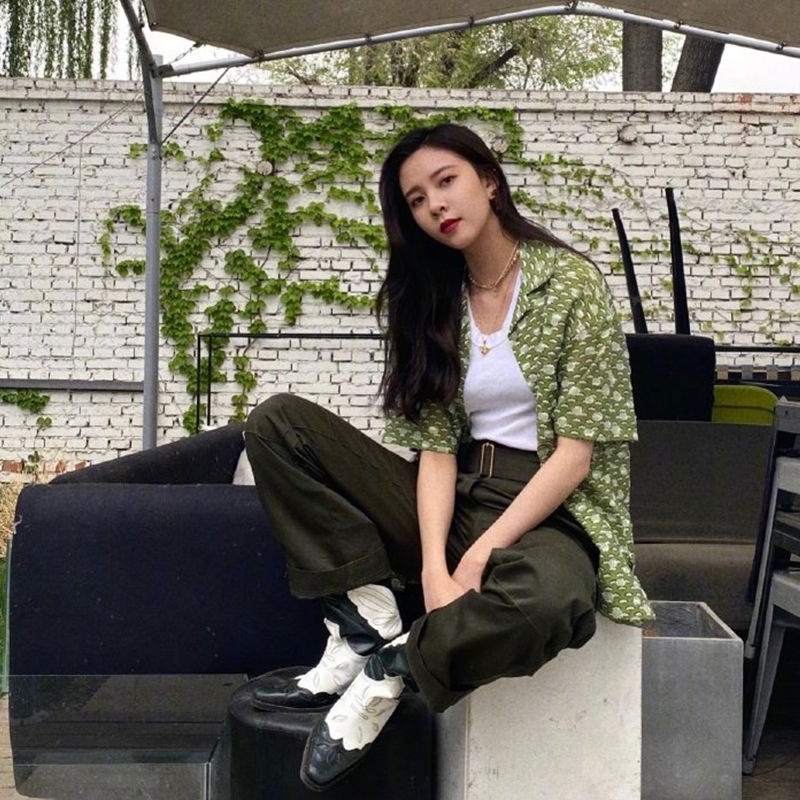 Áo Sơ Mi Tay Ngắn In Hoa Kiểu Hàn Quốc Xinh Xắn Cho Nữ