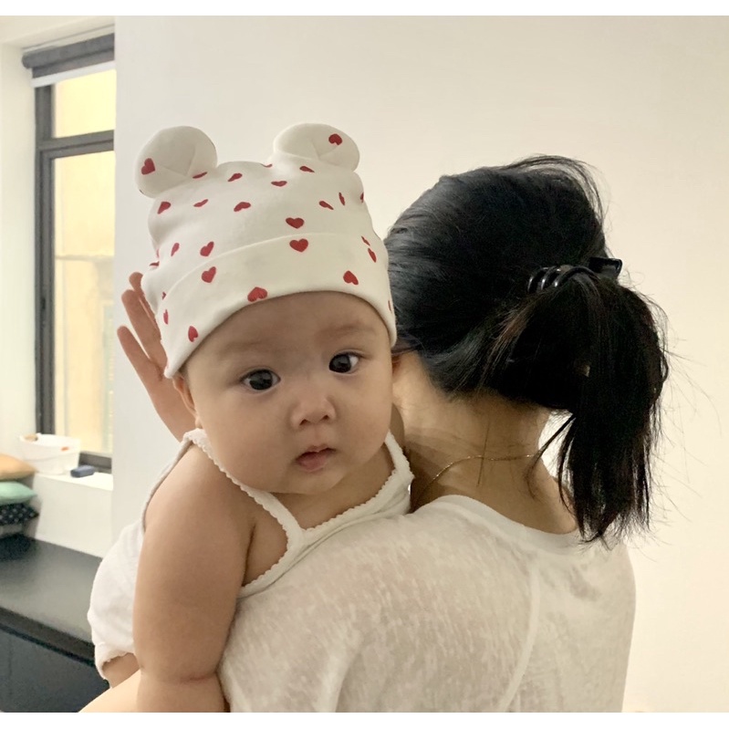 Mũ Tai Gấu Trơn, Mũ Tai Gấu POTATO KIDS Hoạ Tiết Phong Cách Hàn Quốc Phù Hợp Cho Bé Trai Và Bé Gái Sơ Sinh Đến 3 Tuổi