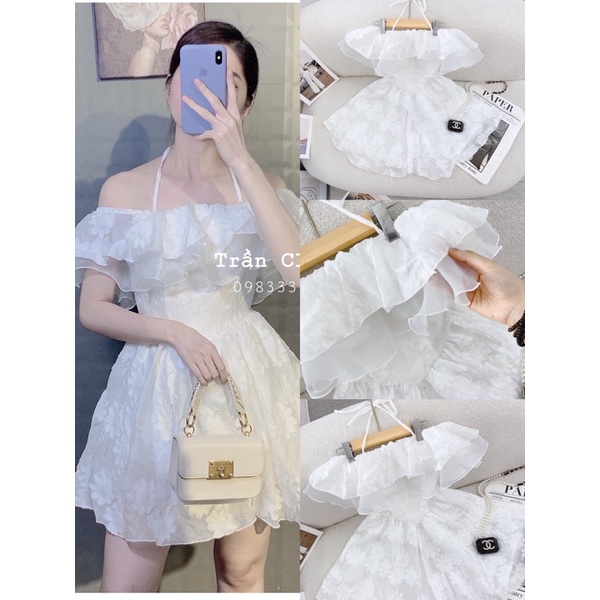 SẴN 👗 VÁY TRỄ VAI BÈO ( ảnh thật shop chụp )