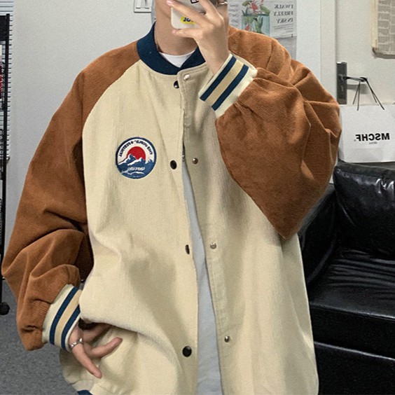 Áo khoác bóng chày dáng rộng phong cách hàn quốc dành cho nam giới trẻ tuổi unisex quần áo