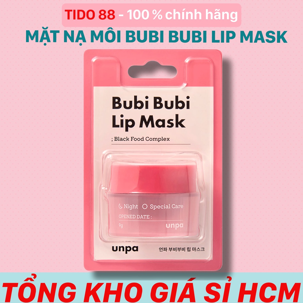 Mặt nạ ngủ môi dưỡng ẩm , làm hồng môi Unpa Bubi Bubi Lip Mask 9g NPP Tido88