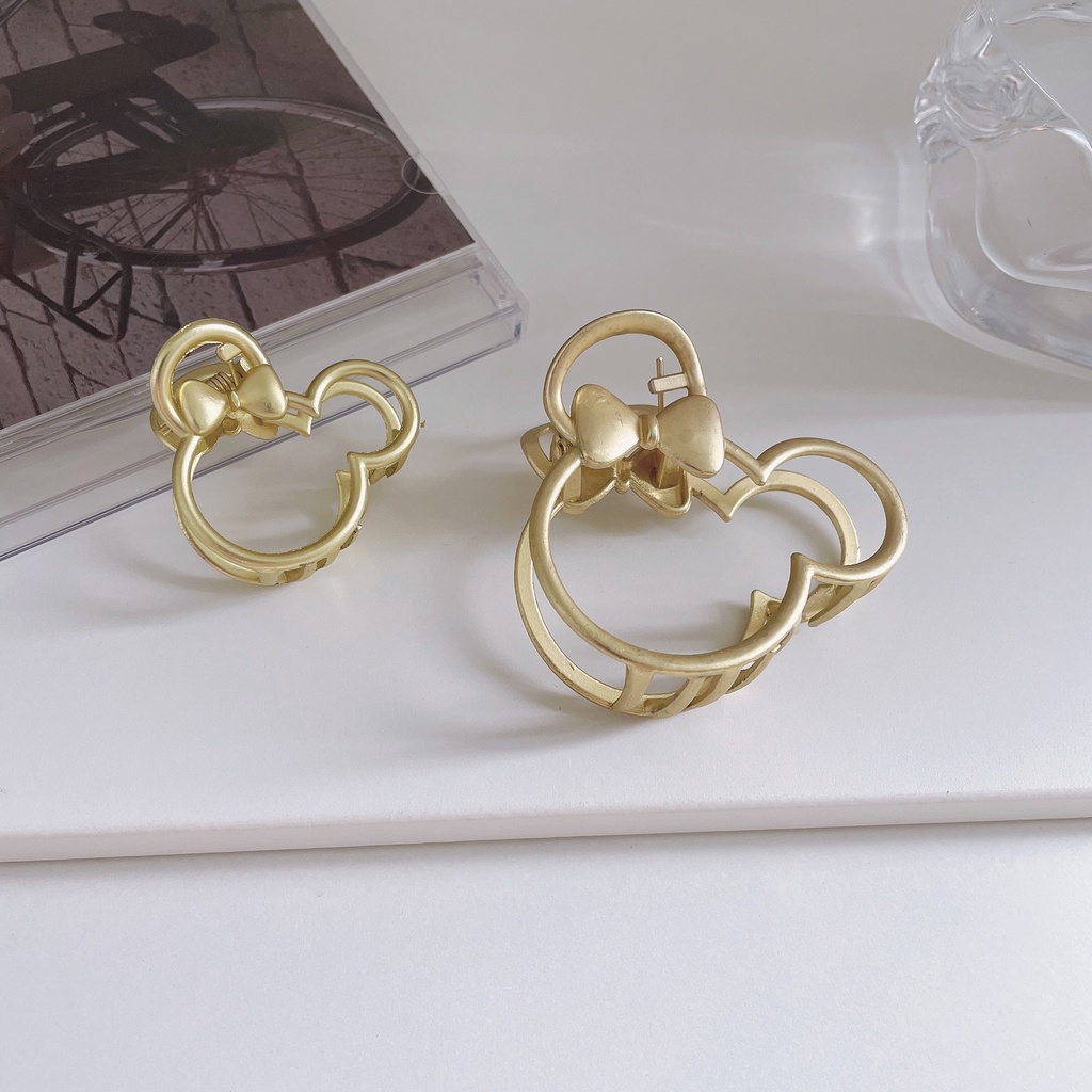 Kẹp Tóc Kim Loại Nhám Hình Chuột Mickey Thời Trang Cho Nữ