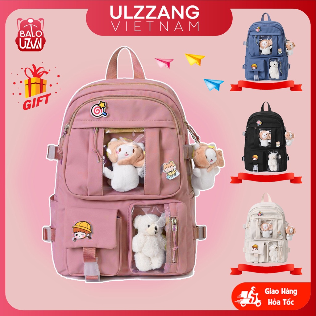 Balo đi học nam nữ Ulzzang basic chống nước, cặp sách laptop phong cách Unisex Hàn Quốc dành cho học sinh, sinh viên.