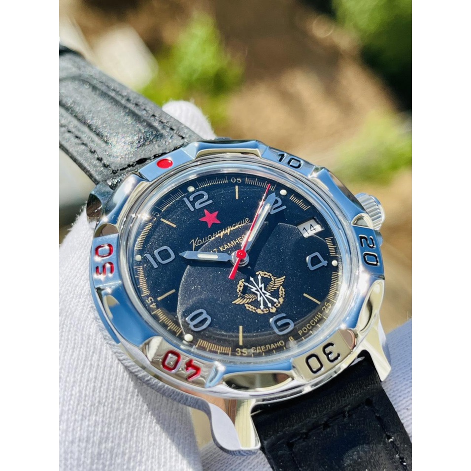 Đồng hồ Nga Vostok Komandirskie 811296. Đồng hồ nam Vostok máy cơ lên giây, size mặt 39, size dây 18, chống nước 3 atm