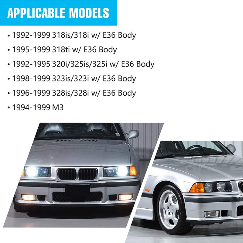 1 Cặp Đèn Sương Mù E36 Thay Thế Màu Vàng Cho BMW M3 (E36) 3 Series 1992-1999