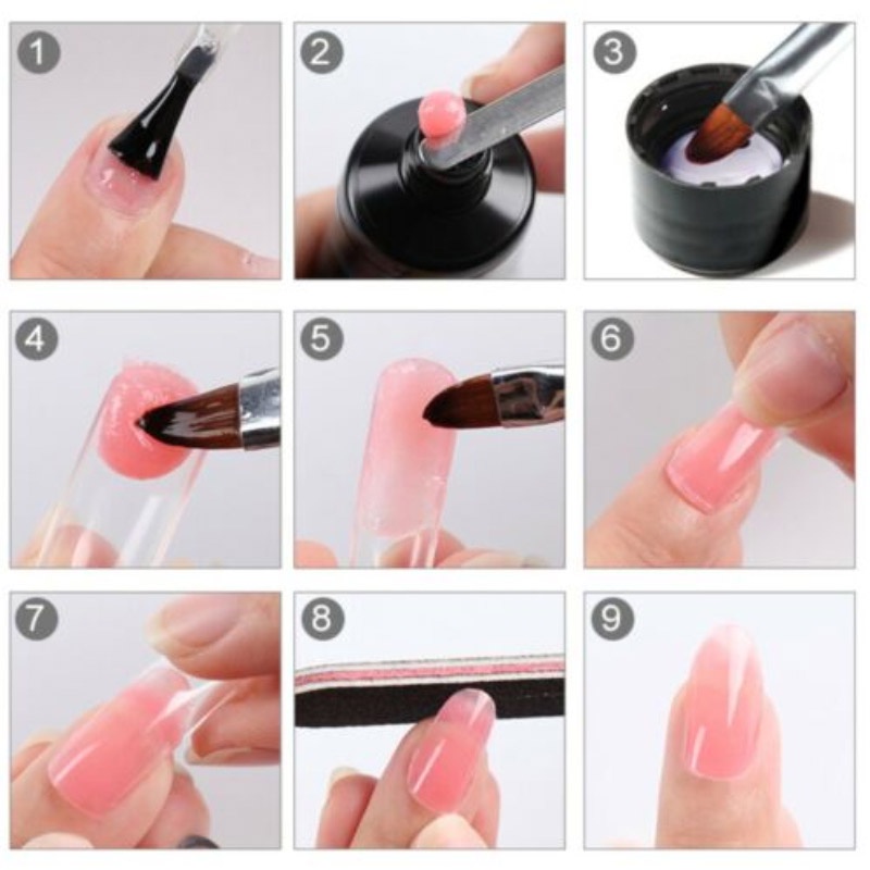 Trong kho Nail Gel Poly Builder Gel Kit TỰ LÀM Thạch Tinh Thể Móng Tay Nghệ Thuật Nhanh Chóng Mở Rộng Long Lanh 15ml COD