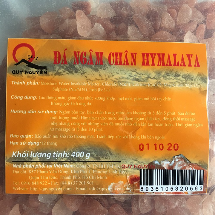 Muối ngâm chân Himalaya Quy Nguyên 400gr