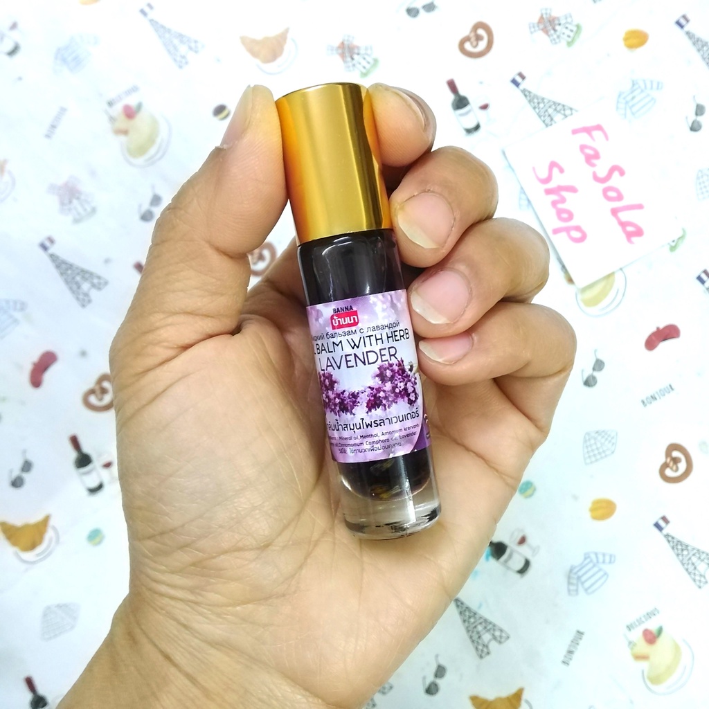 Dầu lăn thảo mộc OTOP 8ml Thái Lan lavender oải hương sả bergamot bưởi chanh bạc hà dứa đau đầu cảm mát xa massage