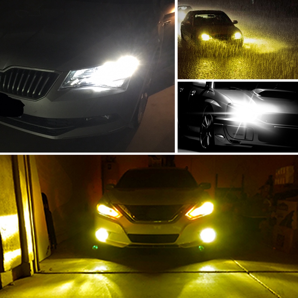 1 Cặp Bóng Đèn Pha LED Ô Tô Hai Màu 20000LM CSP H4 H7 H11 9005 HB3 9006 HB4 H1 3000K ​​Đèn LED Phá Sương Mù 6000K 80W 12V Chuyên Dụng Cho Xe Hơi