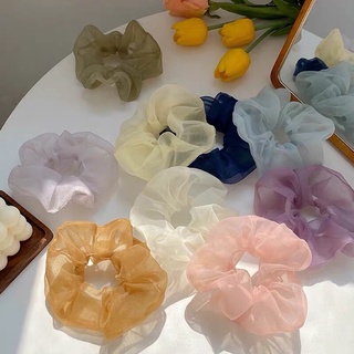 Scrunchies Dây Cột Tóc Voan Trơn Xinh Xắn