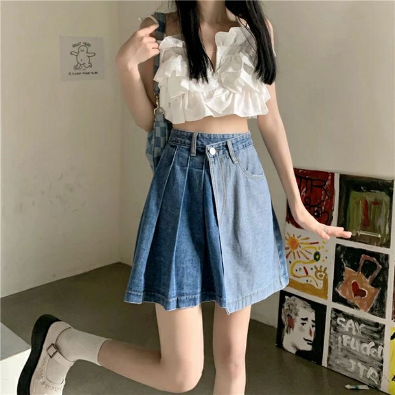 VÁY JEAN 2 LỚP CÁ TÍNH