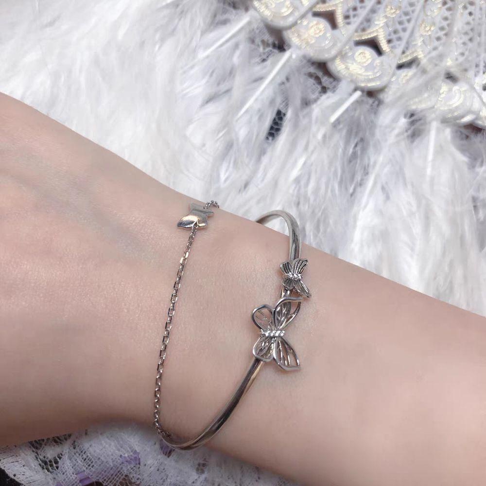 Vòng Đeo Tay Hai Lớp Hình Bướm Phong Cách Hàn Quốc Sang Trọng Cho Nữ