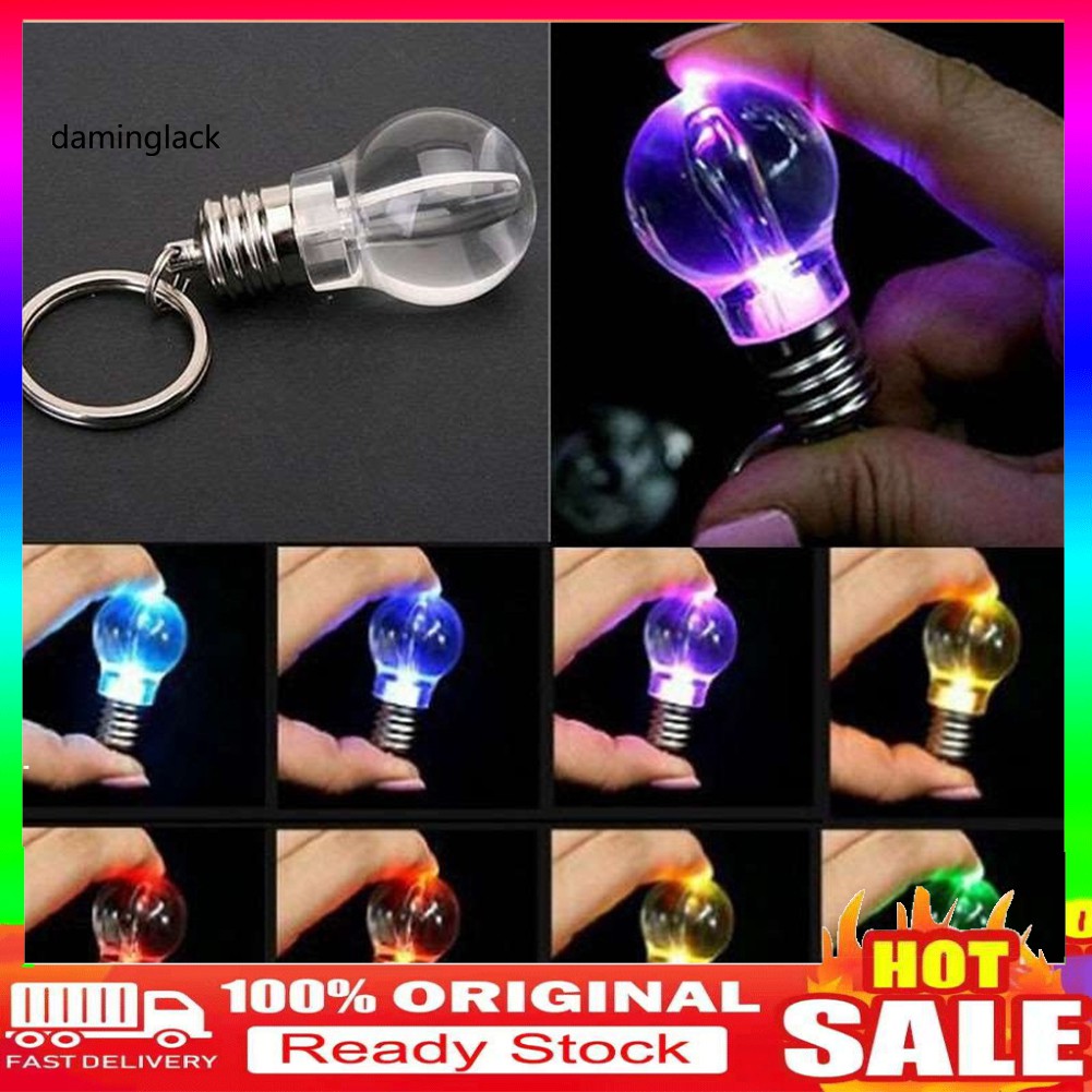 Móc Khóa Hình Bóng Đèn Led Mini Có Thể Thay Đổi Màu Sắc Tiện Dụng