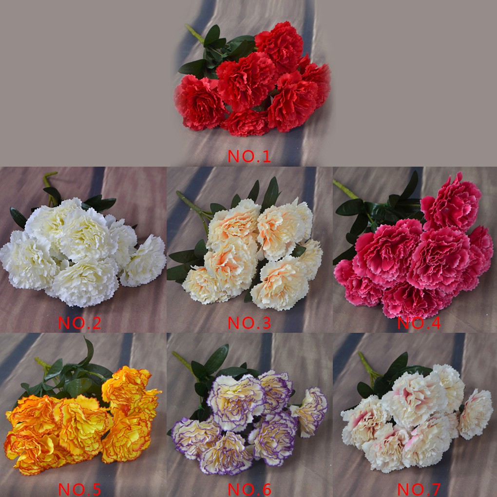 Bó hoa cẩm chướng nhân tạo 5 bông trang trí