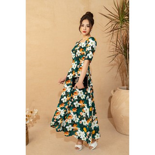 [Mã BMLT30 giảm đến 30K đơn 299K] Váy trung niên LYBEE lụa hàn châu 637